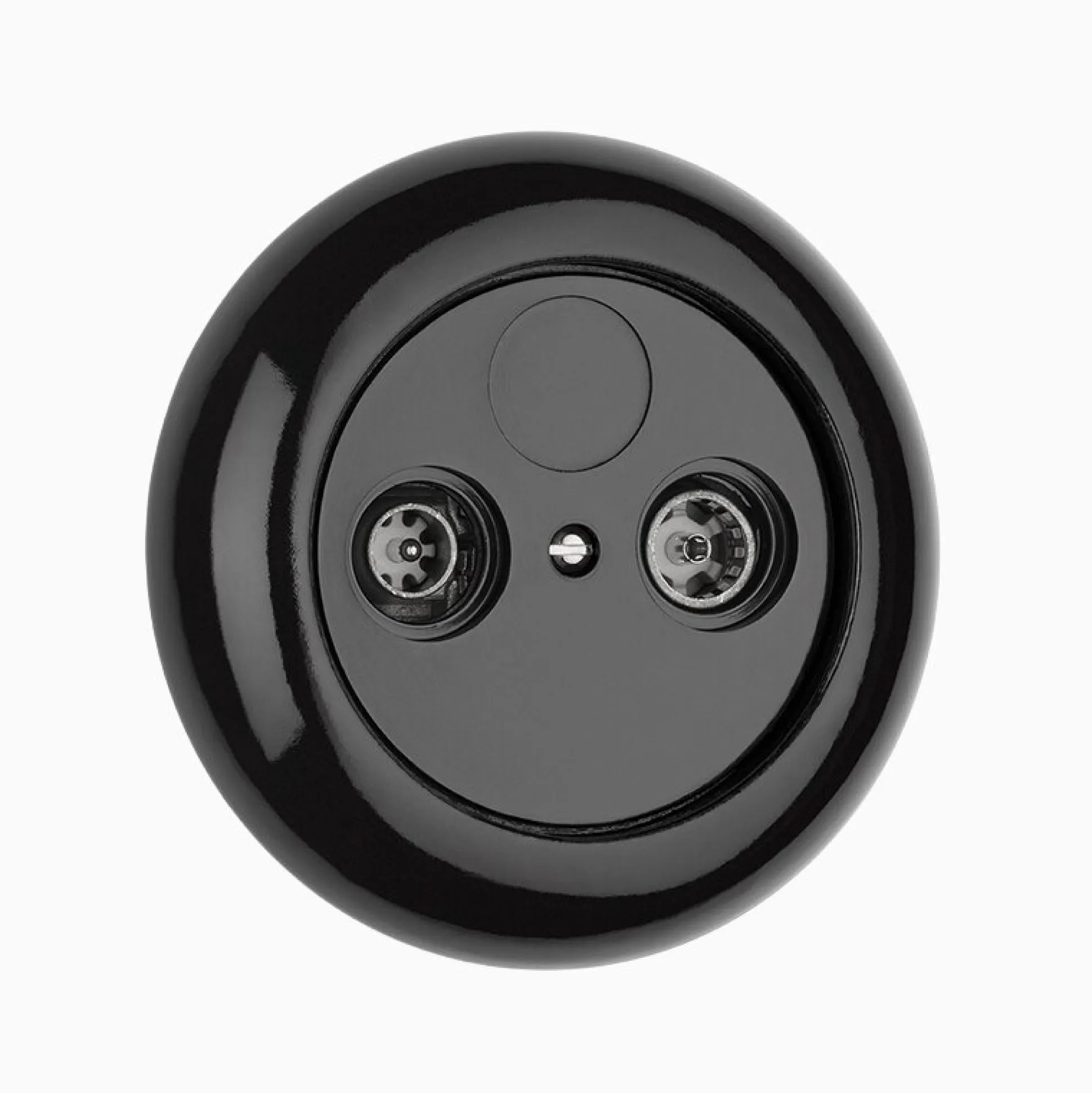 Antennuttag svart porslin med ring