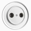 Antennuttag vit med glasring