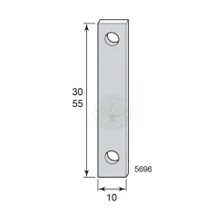 Distansplatta fönstervredshake mässing 55x1 mm