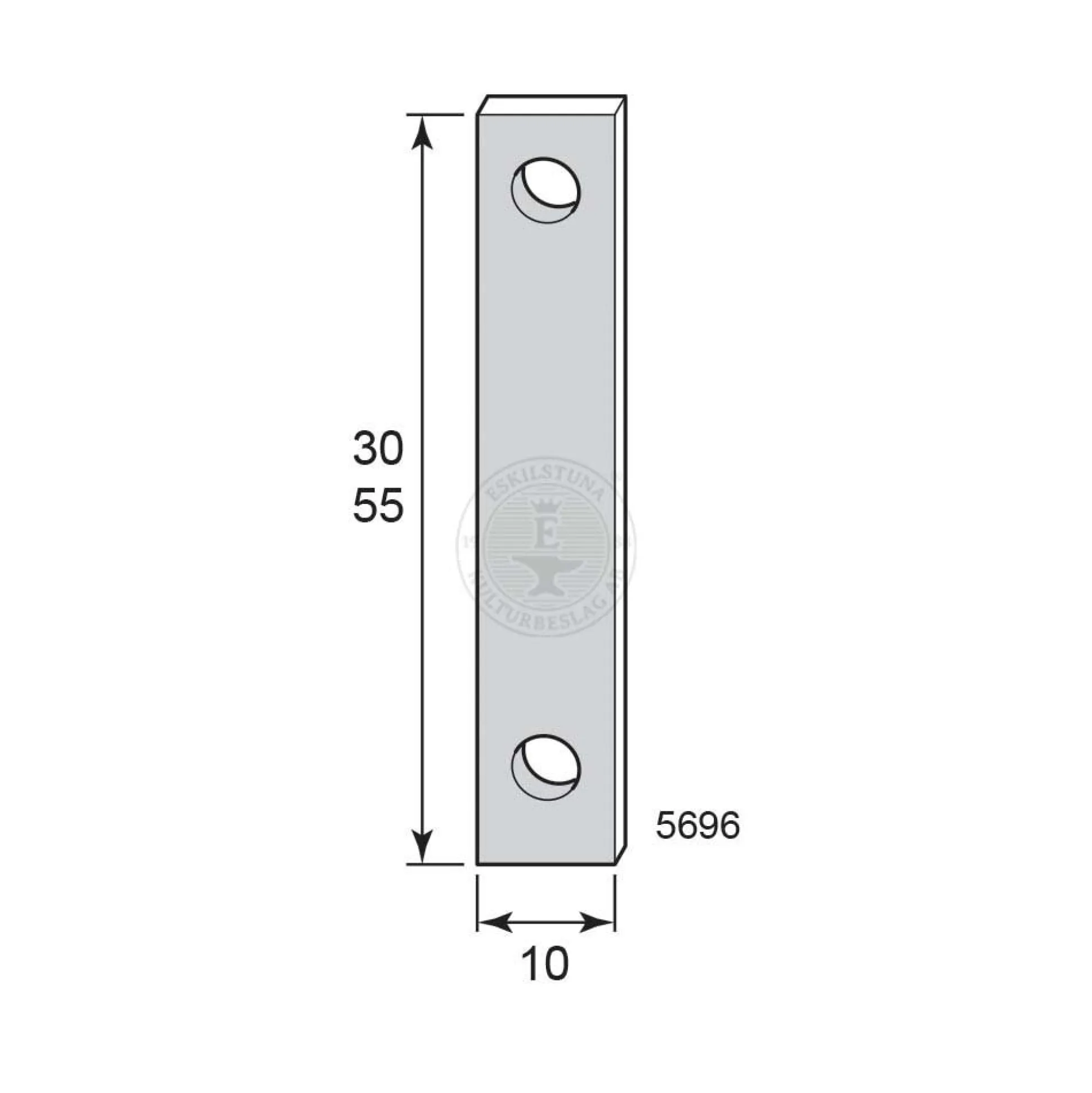 Distansplatta fönstervredshake förnicklad 55x1 mm