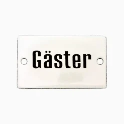 Emaljskylt gäster