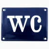 Emaljskylt, WC, Blå