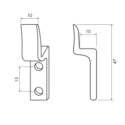 Fönstervredshake förnicklad 10 mm