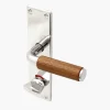 Funkistrycke Byggfabriken teak slät knopp långskylt WC 50-tal