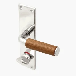 Funkistrycke Byggfabriken teak slät knopp långskylt WC 50-tal