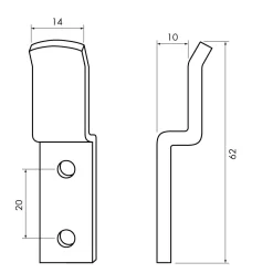 Hake Dubbel 10 mm