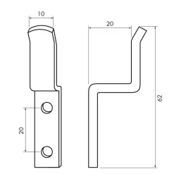 Hake Enkel förnicklad 10 mm