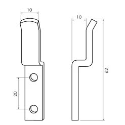 Hake Enkel förzinkad 10 mm