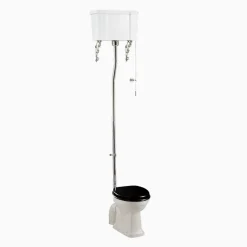 Högspolande WC svart sits