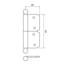 Instick knopp 66 mm höger - obehandlad