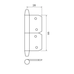 Instick kon 66 mm höger - obehandlad