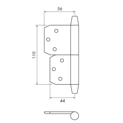 Instick kon 110 mm vänster - obehandlad