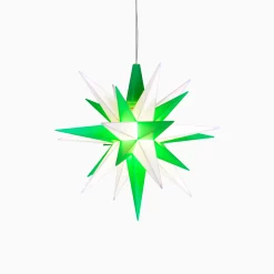 Julstjärna Herrnhuter Grön/Vit 13 cm