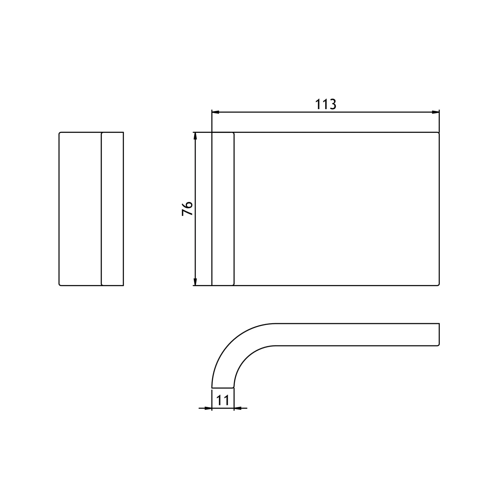 Kakel H&E Smith Subway Half Tile invändig kantbåge Snowdrop