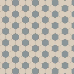 Klinker granitkeramik mönster Viken hexagon ljusblå/vit