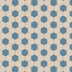 Klinker granitkeramik mönster Viken hexagon blå/vit