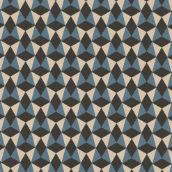 Klinker Victorian Floor Tiles mönster Worthing Blue / Black / White