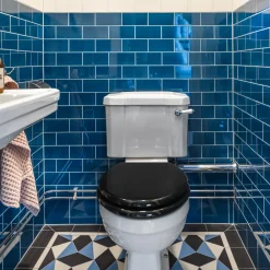 Klinker Victorian Floor Tiles mönster Worthing Blue / Black / White
