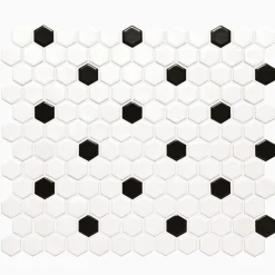 Klinker Victorian Floor Tiles mosaik Black and White Honeycomb