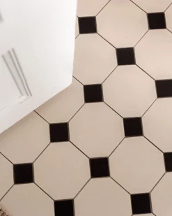 Klinker Victorian Floor Tiles mönster York White / Black