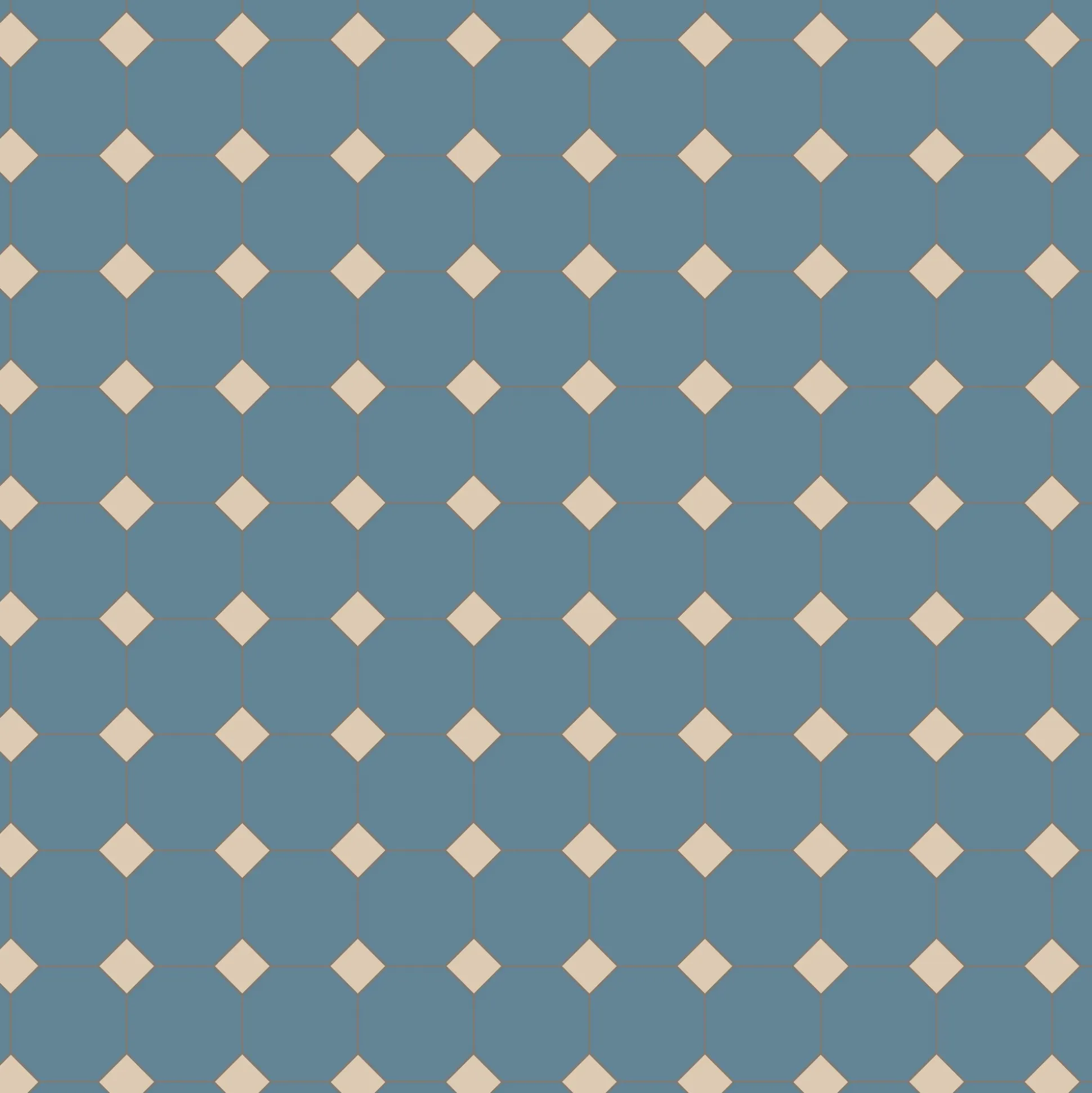 Klinker Victorian Floor Tiles mönster York Blue / White
