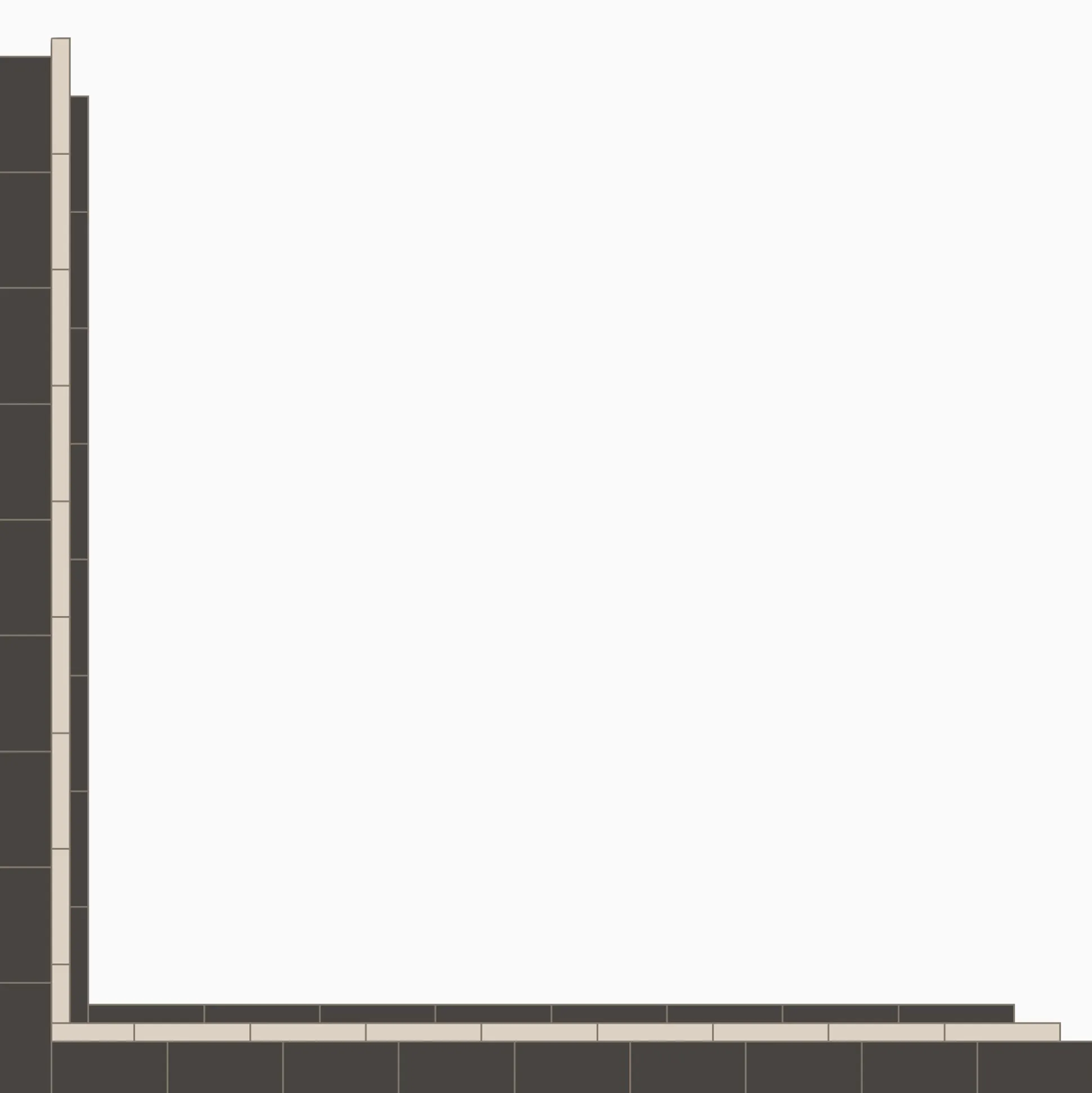 Klinker Victorian Floor Tiles bård 123 mm Dover White / Black