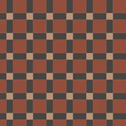 Klinker Victorian Floor Tiles mönster Edinburgh Red / Buff / Black