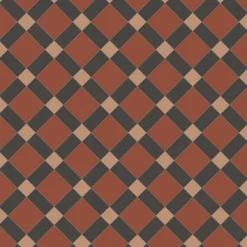 Klinker Victorian Floor Tiles mönster Edinburgh Red / Buff / Black