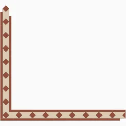 Klinker Victorian Floor Tiles bård Claire Red / White