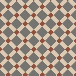 Klinker Victorian Floor Tiles mönster Edinburgh R Grey / Red / White