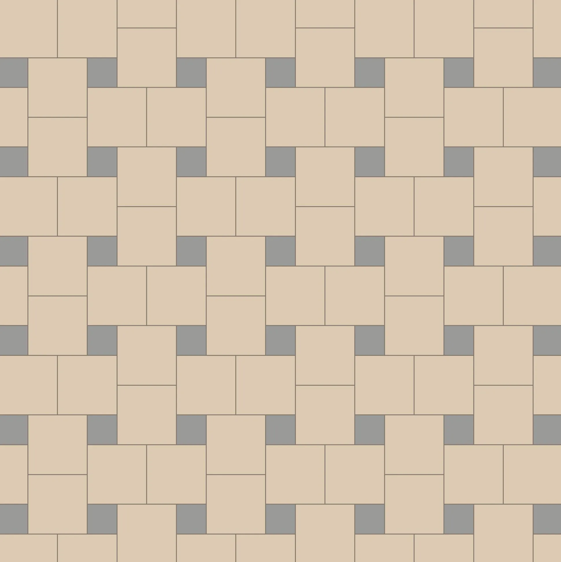 Klinker Victorian Floor Tiles mönster Helsinki White / Grey