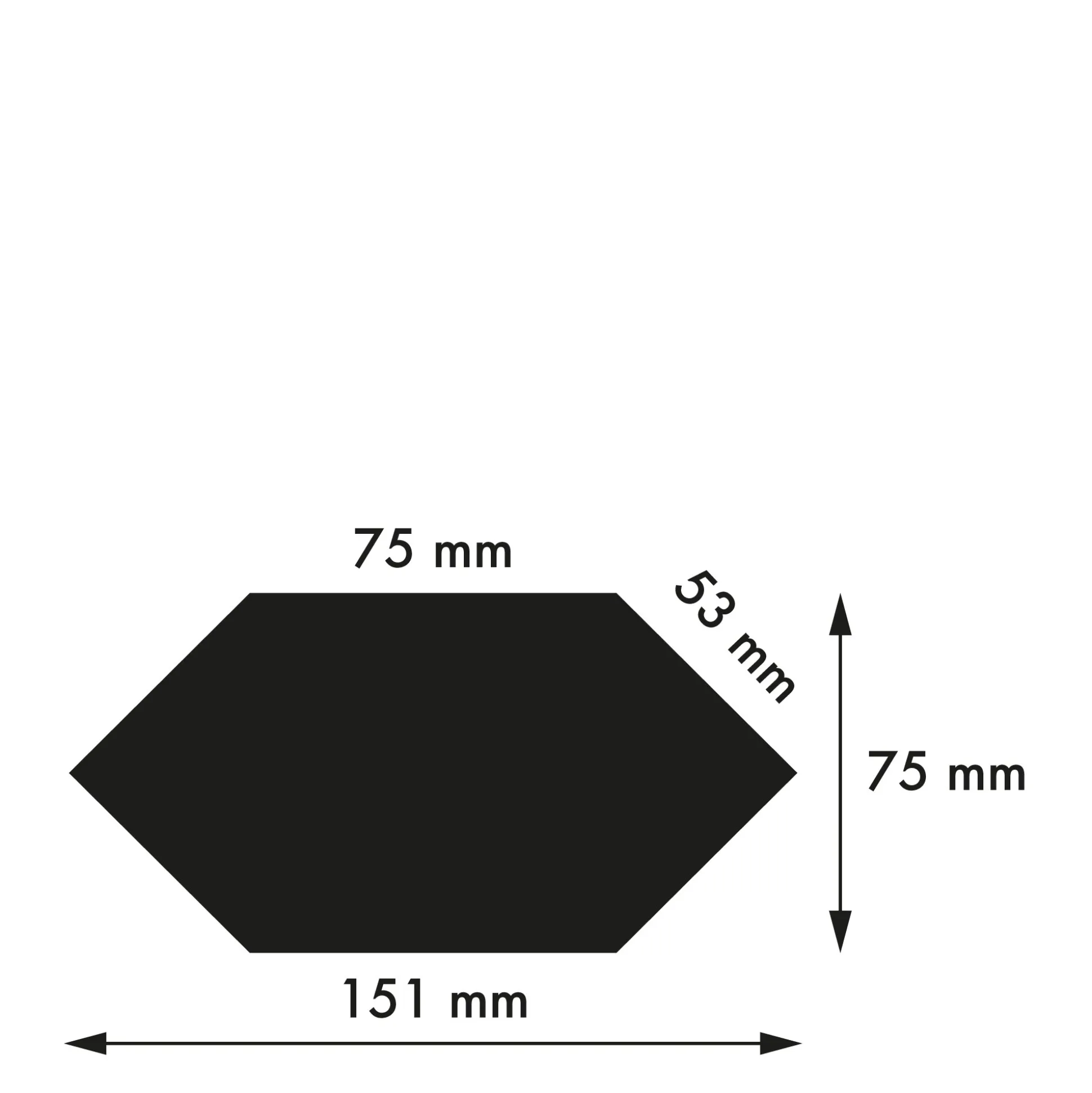 Klinker Victorian Floor Tiles hexagon 15x7,5 cm Black