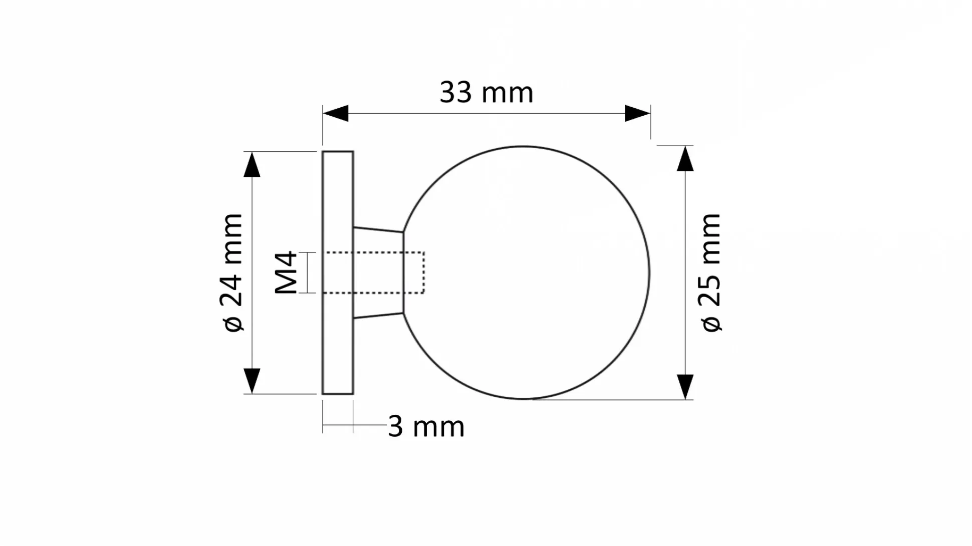 Knopp Ribershus mässing 20 mm