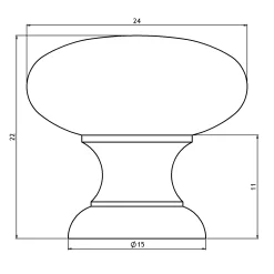 Knopp Slottsstaden mässing 16 mm