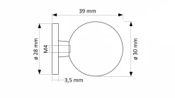 Knopp Ribershus förnicklad 20 mm