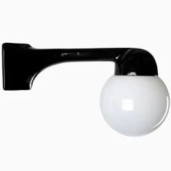 Lampa Funkis 1950 Hörn Svart Rak Klot
