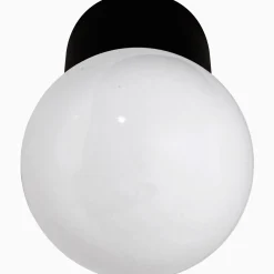 Lampa rak IP54 svart