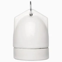 Lamphållare E27 vit porslin med ögla