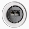 Modularuttag svart bakelit med glasring