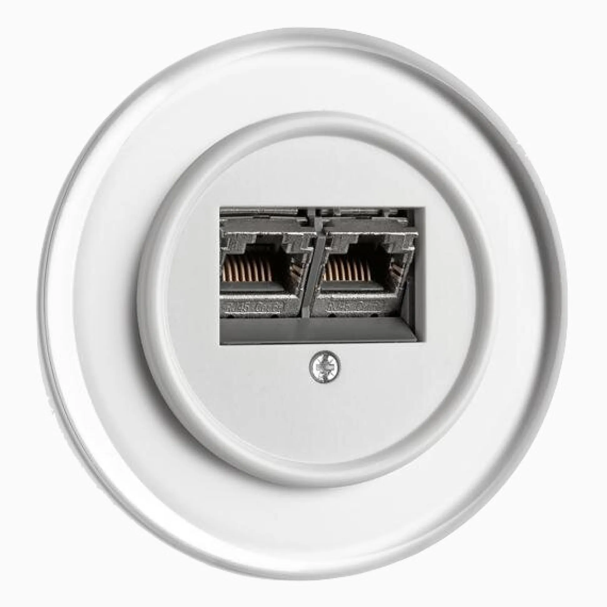 Modularuttag vit med glasring