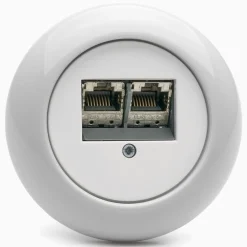 Modularuttag vit porslin med ring