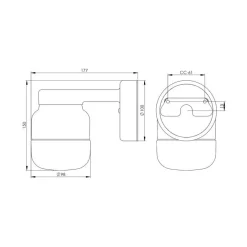 Ohm Wall 100 H150 vit med opalglas - G9