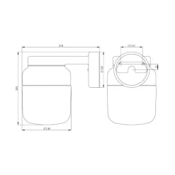 Ohm Wall 140 H205 vit med opalglas - E27