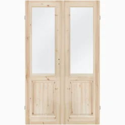 Parspegeldörr med karm ovanspegel klarglas M13x21 - Höger