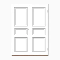Parspegeldörr med karm 3-spegel K M13x21 - Höger
