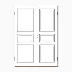 Parspegeldörr med karm 3-spegel K M13x21 - Höger