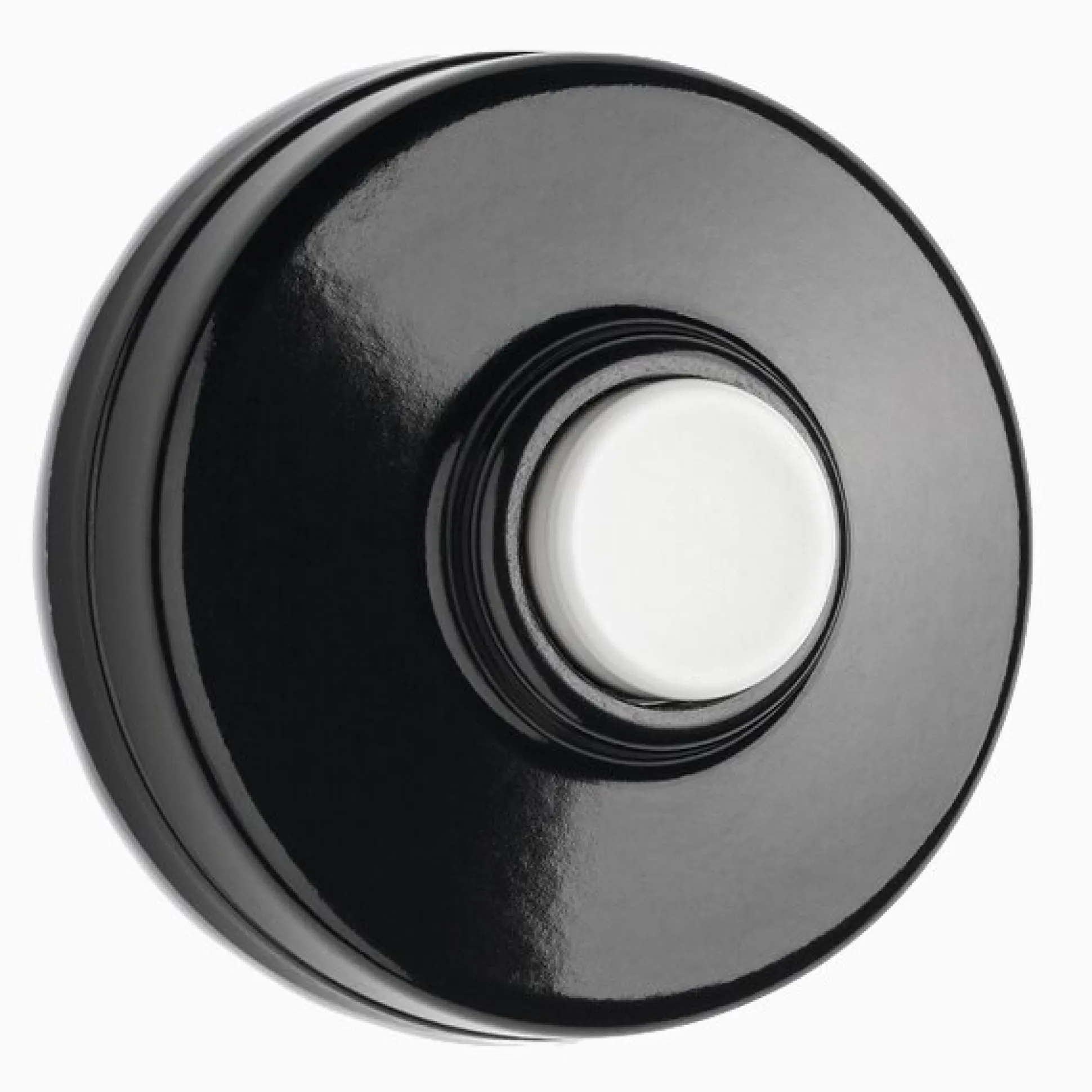 Ringledningsknapp Dranger bakelit svart vit