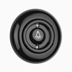 Signalknapp Lampa svart porslin med ring