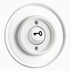 Signalknapp Nyckel vit med glasring