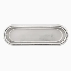 Skjutdörrshandtag förnicklad oval 76 mm